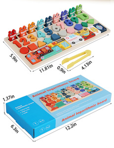 나무 동물 로그리즘 보드 - 숫자/모양/교통 인식을 위한 어린이 기능 매칭 장난감 안전하고 내구성이 뛰어난 교육 게임 - Product Image 6
