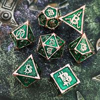 JMS Factory Premium 7 pièces Polyhedral Gold Red Metal RPG DND Dice Set for Wholesaler