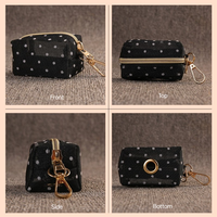 Distributeur de sacs à déjections canines en maille style coréen, support portable pour sacs à déjections pour animaux de compagnie avec clip, pochette personnalisable pour sacs à déjections pour les promenades en extérieur