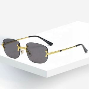 Nuevas Gafas de Sol Rectangulares Pequeñas con Logotipo Personalizado, Protección UV400, Sin Montura, para Hombre y Mujer - Product Image 3