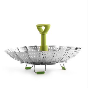 Accessoire de cuisine commerciale Acier inoxydable Télescopique Pliant Lotus Food Steamer avec Poignée - Product Image 3