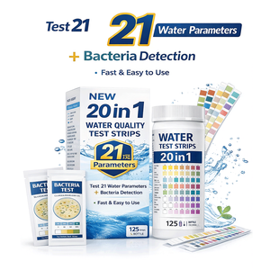 Tiras Reactivas 21 en 1 para Análisis <span class=keywords><strong>de</strong></span> <span class=keywords><strong>Agua</strong></span> Potable, Kit <span class=keywords><strong>de</strong></span> Prueba Rápida <span class=keywords><strong>de</strong></span> Calidad del <span class=keywords><strong>Agua</strong></span> para Uso Doméstico, Acuarios e Industrial, Detecta pH y Dureza - Product Image 1