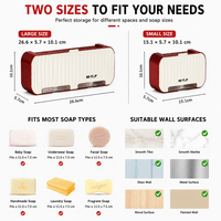 Organisateur de savon mural amovible en ABS sans perçage, boîte de rangement de salle de bain de luxe étanche, gain de place et multi-usage