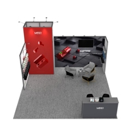 Stand d'exposition modulaire en aluminium 20x20 pieds, grand stand de salon professionnel 6x6, installation facile avec rangement