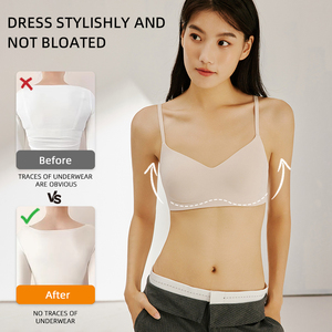 Drop Ship Ready Stock Soutien-gorge sans coutures pour femmes Comfy Free Style One-Piece Cup Spaghetti Strap Cross Back Multiple Wearing in Stock - Product Image 4