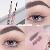 Vente en gros Crayon à sourcils crème personnalisé Crayon à sourcils double tête pour les yeux de maquillage Stylo à sourcils naturel cosmétique longue durée avec pinceau