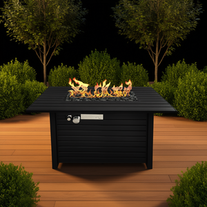 Mesa de Fogata Rectangular Moderna de Acero Db, 36 x 24 Pulgadas, Combustible de Propano, Gas Natural o Leña, para Jardín y Uso en Exteriores - Product Image 2