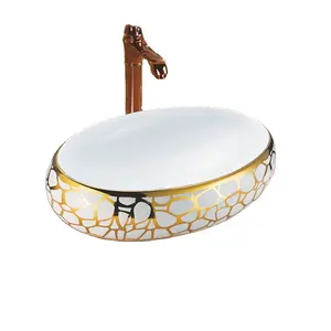 Art All-gold Square luxury bathroom countertop round wash basins are available in multiple specifications