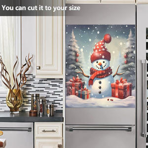 Aimants de réfrigérateur réutilisables à thème bonhomme de neige et scène de neige, très vendus, compatibles lave-vaisselle, lave-linge et micro-ondes - Product Image 4