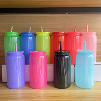 Tazas de Vidrio Coloridas de 16 oz con Logotipo Personalizado, Botella de Vidrio de Borosilicato para Cerveza, Café y Agua con Tapa y Pajita