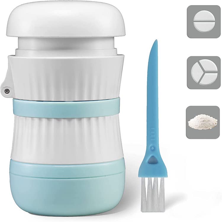 Portable 3 in 1 Powder Tablet Grinder Powder Pill Cutter Outdoor Pill Case Medicine Splitter Box Storage Crusher