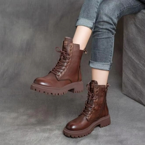 2025 Fashion Designer <strong>Boots</strong> Shoes Black <strong>Women's</strong> Ankle <strong>Leather</strong> <strong>Boots</strong> for Ladies - Product Image 2
