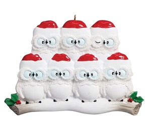 Déco de noël <span class=keywords><strong>personnalisé</strong></span> hibou <span class=keywords><strong>famille</strong></span> ornements de noël <span class=keywords><strong>personnalisé</strong></span> résine décor de maison suspendu ornement d'arbre de noël - Product Image 6
