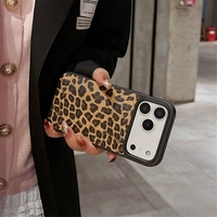 Coque de téléphone de luxe en TPU et PC à motif léopard pour iPhone 17 Pro, 16, 15 Pro Max, 14, 13 – Protection arrière de haute qualité