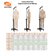 Maniquí de Costura Junmei para Mujer, Plegable, de Fibra de Vidrio, Cubierto de Tela, de Cuerpo Entero, sin Cabeza, en Pose de Pie