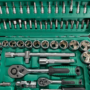 <span class=keywords><strong>94pcs</strong></span> bền Chrome vanadi thép Hướng dẫn sử dụng công cụ <span class=keywords><strong>kit</strong></span> bao gồm Metric Ratchet Ổ cắm cờ lê Ô tô cơ khí Bộ công cụ - Product Image 4