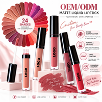 RTS Rouge à lèvres liquide mat 3,5 ml, imperméable, longue tenue, résistant au transfert, faible MOQ 1 pièce, vente en gros, logo personnalisé