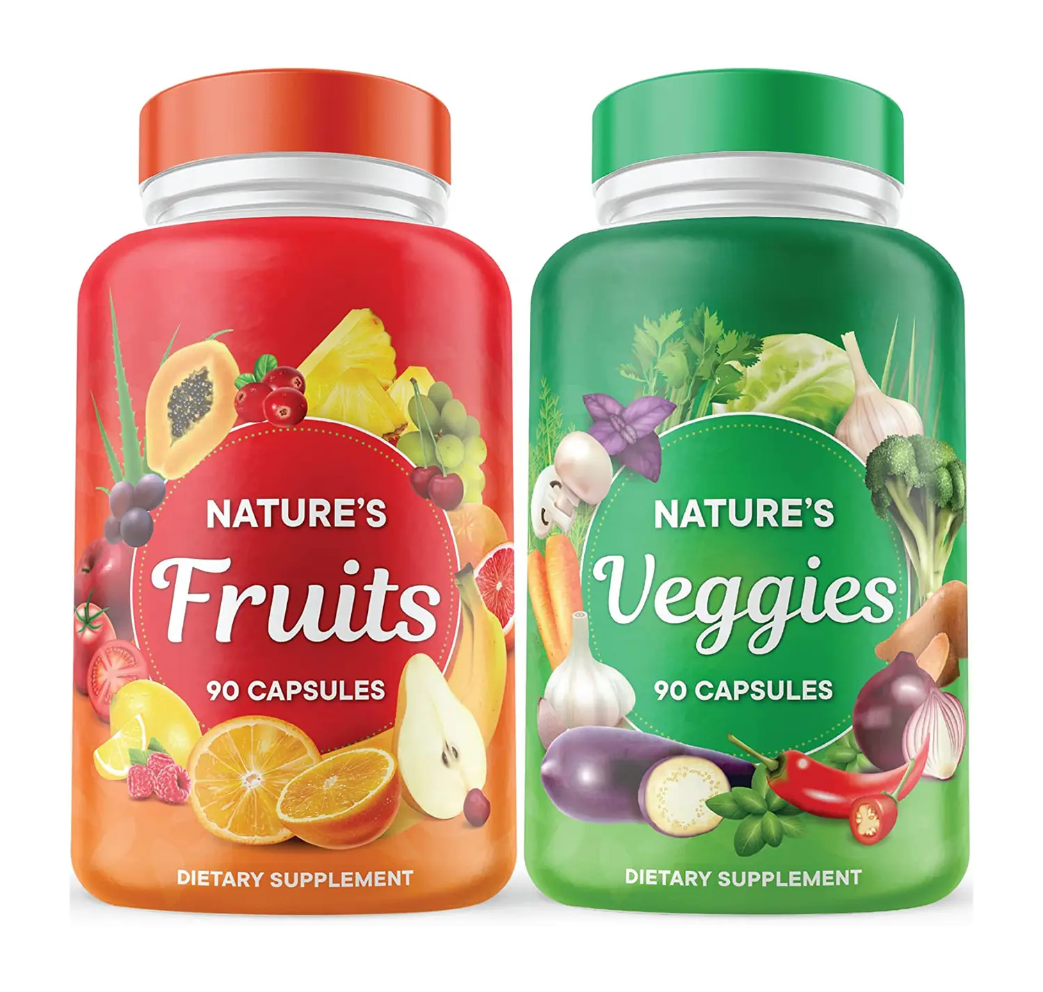 Whole Food Supplement Superfoods Fruits and Vegetables Capsules with Vitamins and Minerals Supports Energy Levels