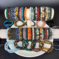 Cristal de Guérison Spirituelle Yooperlite Lapis Lazuli Quartz Obsidienne Quartz Tourmaline 8MM Bracelet Pour Cadeau