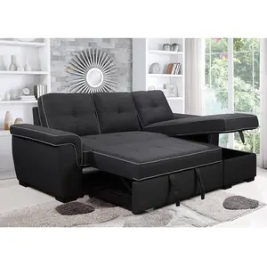 Modern Design Corner Couch Sofa L Shape Sectional Fabric 2P+chaise with storage Living room sofa