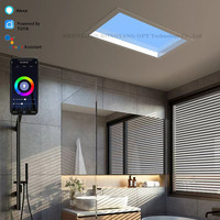 Tuya สมาร์ทโฮมห้องนอนติดผนัง Led,แผงไฟท้องฟ้าแสงธรรมชาติแสงสีฟ้าท้องฟ้าจำลองเสมือนสกายไลท์