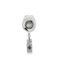 Porte-badge rétractable transparent Bestom avec clip à ressort non pivotant, cordon en nylon, accessoires pour porte-badge d'identification, coque en ABS, sangle en PVC