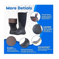 Bottes de pluie confortables et douces en néoprène imperméable pour hommes, hauteur genou, modèle YL3680, idéales pour la ferme