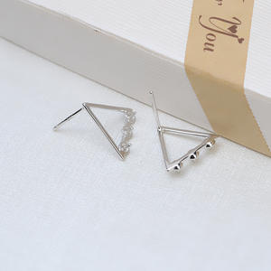 S925 Silver Sunrise Sunny Dark Cloud Lightning Earpin <b>Pearl</b> <b>Earring</b> Fashion Stud Semi-Finished Empty Support Accessory 970 - Product Image 4