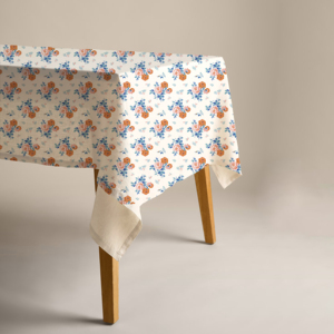 Printed Rectangular <strong>Tablecloth</strong> With Floral Pattern Custom Flowers Texture Woven for Dining Room Kitchen Use - Product Image 2