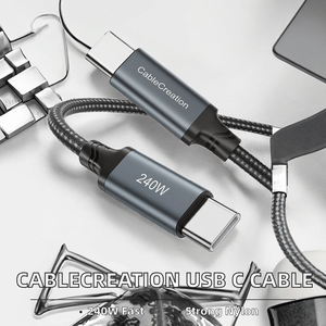 <span class=keywords><strong>CableCreation</strong></span> 1FT <span class=keywords><strong>USB</strong></span>-<span class=keywords><strong>C</strong></span> zu <span class=keywords><strong>USB</strong></span>-<span class=keywords><strong>C</strong></span> Nylon-Geflochtenes 100W 240W Superschnelles Ladekabel für Mobiltelefone - Product Image 2