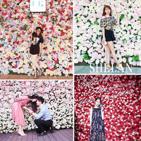 Panneau mural de décoration événementielle DREA en gros, fleurs artificielles en soie d'hortensia, arrangement de toile de fond pour mariage