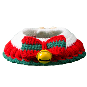 HOME PLANET Hot Selling Weihnachts katzen halsband Schal mit Glocken strick Weihnachts stil Katzen halsband Haustier halsband Haustier zubehör - Product Image 1