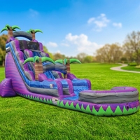 Toboggan aquatique gonflable en PVC de qualité commerciale, design Popsicle Mushroom, pour usage en jardin avec location de piscine - Prix de gros