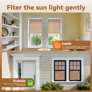 Custom Size Cordless Bamboo <strong>Roller</strong> Shades Natural Woven <strong>Wood</strong> <strong>Blinds</strong> Light Filtering Privacy Window Treatment - Product Image 3