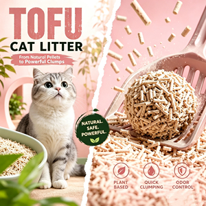 Litière pour chat biodégradable et écologique, parfumée citron, pomme, poudre pour bébé, rose, agglomérante, au tofu, à dissoudre dans l'eau, anti-odeurs - Product Image 1