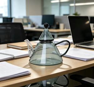 Théière en verre conique gris fumé personnalisée OEM ODM avec couvercle assorti, carafe et pichet en verre en gros pour <span class=keywords><strong>la</strong></span> maison et le café - Product Image 5