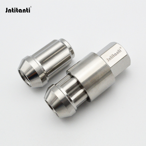Jntitanti 10,9 grado M12 * 1,5*35mm <span class=keywords><strong>tornillo</strong></span> de titanio tuerca de rueda asiento de cono <span class=keywords><strong>antirrobo</strong></span> Gr.5 con llave de titanio nueva condición - Product Image 1