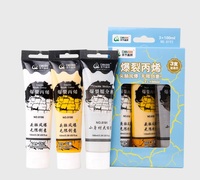 3*100ml Craquelé Acrylique Couleur ensemble de Peinture pour le BRICOLAGE