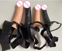 Dildo realista hueco con correa, juguete sexual para hombres y mujeres, dildo flexible