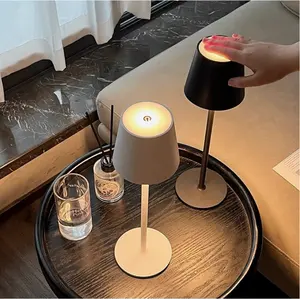 New Arrivals Nordic Style Cordless LED Restaurant Table Lamp Wireless Charging Rechargeable Desk Lamp
