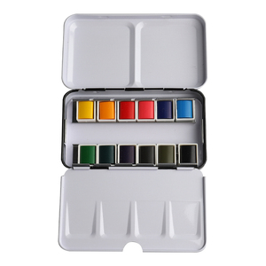 Torte Color acqua all'ingrosso 12 colori Set di pittura ad acquerello solido in scatola di latta - Product Image 6