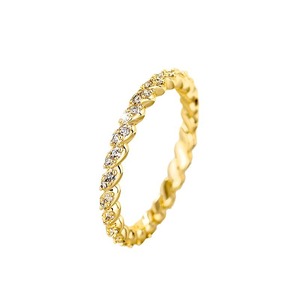 Anello a fascia sottile intrecciata da donna, minimalista, alla moda, aperto e regolabile, semplice, impilabile, anello per mignolo, gioiello di tendenza - Product Image 5