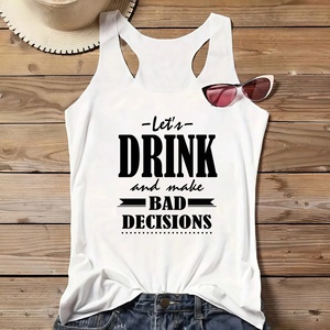 Camisetas de Tirantes para Mujer, Estilo Veraniego, con Estampado de Letras, sin Mangas, Casuales, Ropa Urbana Económica, Crop Tops - Product Image 6