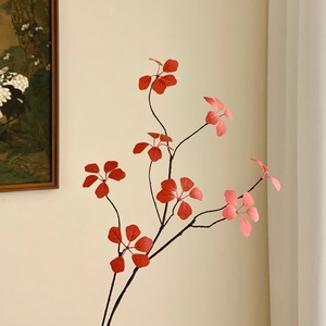 Artificial Lotus Leaves Long Branches Red Green Yellow Silk Flowers For Home Decor Chinese Style <b>Plant</b> Ornament - Product Image 4
