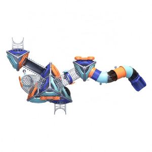 Latest Design Amusement Park Equipment Outdoor Playground <b>Slide</b> With Climbing Net - Product Image 3