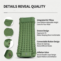 Matelas de camping gonflable ultraléger avec pompe à pied intégrée et oreiller, matelas pneumatique imperméable pour la randonnée et le trekking