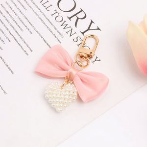 Llavero con lazo dulce, lazo de mariposa, cadena de perlas de imitación, colgante para teléfono, correa para bolso, cordón para celular, llavero - Product Image 6
