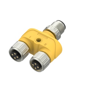 อะแดปเตอร์เชื่อมต่อ M12 A-code Y-W ตัวผู้-ตัวเมีย 3/4/5 ขา สำหรับระบบอัตโนมัติในโรงงาน กล่องเซ็นเซอร์/แอคชูเอเตอร์ - Product Image 1