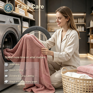 Ensemble de serviettes de bain Go ozone Home, 3 pièces, 70x140cm, microfibre douce, séchage rapide, pour salle de bain - Product Image 2