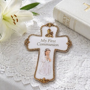 เรซินที่ไม่ซ้ำกัน My First Communion Praying Girl ศา<span class=keywords><strong>ส</strong></span>นา Wall Cross - Product Image 3